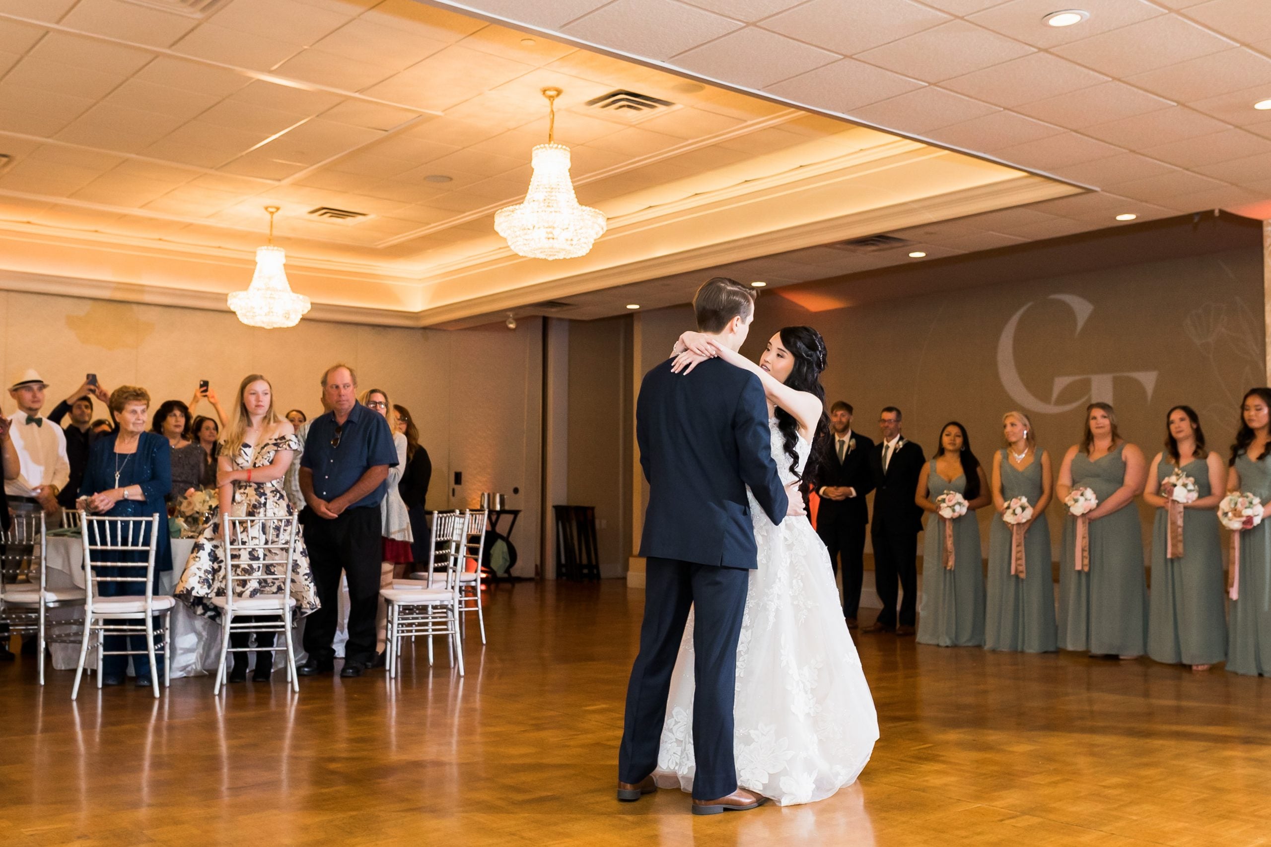 Ballroom dinner reception at Lake Pearl Wrentham